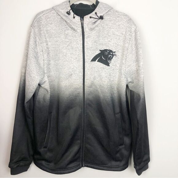 NFL | CAROLINA PANTHERS Ombre Zip Front Jacket Hoodie Sweatshirt Men’s Size L - Picture 1 of 13